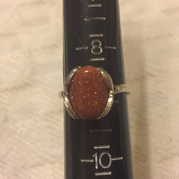 Adorable Glittering brown gold Stone silver Ring - Picture 5 of 8
